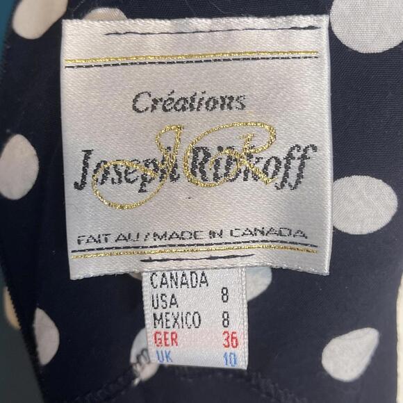 Vintage 1980s Joseph Ribkoff Polka Dot Dress Size S/M - Picture 7 of 9